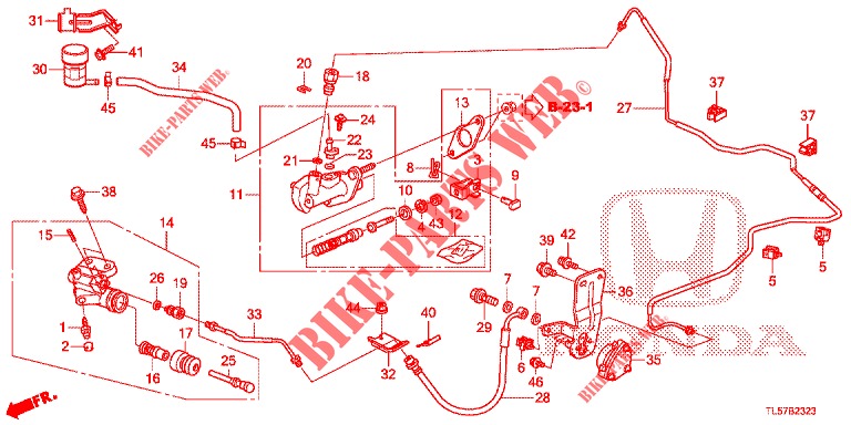 CILINDRO MAESTRO EMBRAGUE (DIESEL) (RH) para Honda ACCORD TOURER DIESEL 2.2 S 5 Puertas 6 velocidades manual 2015