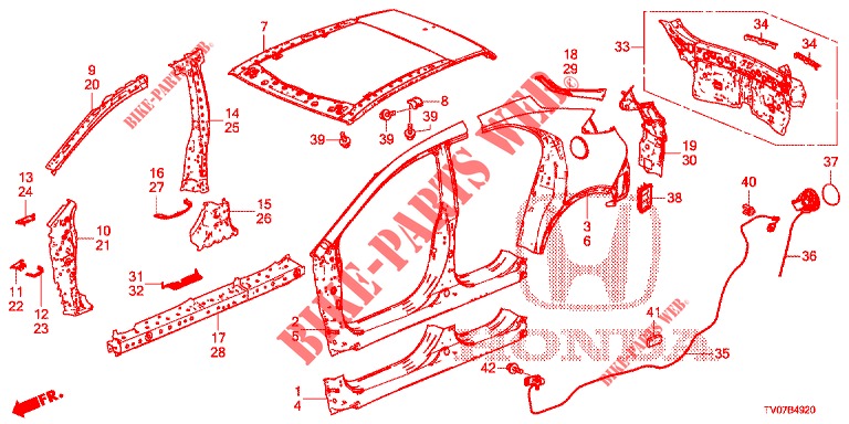 PANELES EXTERIORES/PANEL TRASERO  para Honda CIVIC 1.4 ES 5 Puertas 6 velocidades manual 2012