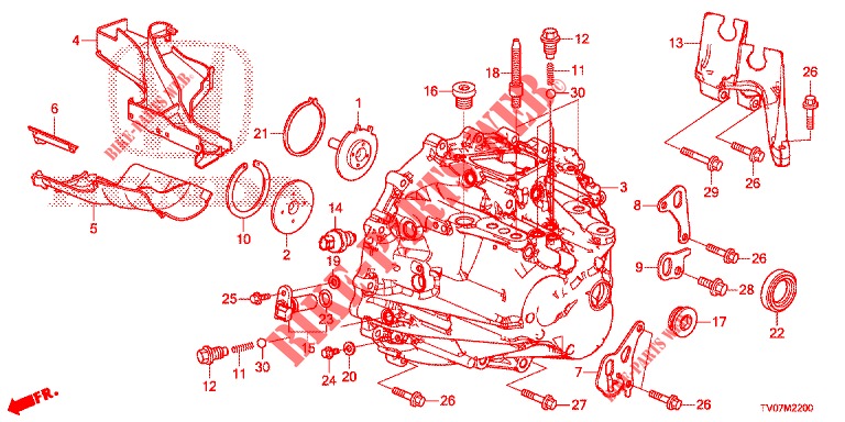 CAJA DE ENGRANAJE DE P.S. (DIESEL) (1.6L) para Honda CIVIC DIESEL 1.6 S 5 Puertas 6 velocidades manual 2013