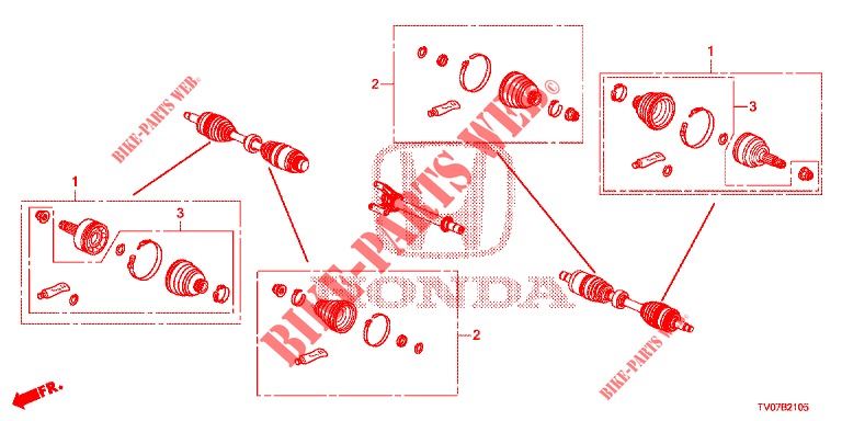 PARTES CORTAS DE JUEGO   EJE TRANSMISION DEL.  para Honda CIVIC DIESEL 1.6 S 5 Puertas 6 velocidades manual 2013