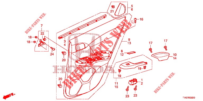 RECUBRIMIENTO DE PUERTA(4D)  para Honda CIVIC DIESEL 1.6 S 5 Puertas 6 velocidades manual 2013