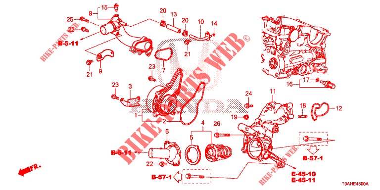 BOMBA DE AGUA/TERMOSTATO (DIESEL) para Honda CR-V DIESEL 1.6 EXCLUSIVE NAVI 4WD 5 Puertas 6 velocidades manual 2017
