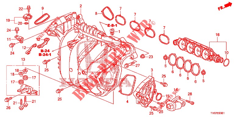 MULTIPLE DE ADMISION (1.8L) para Honda CIVIC 1.8 SE 5 Puertas 6 velocidades manual 2013