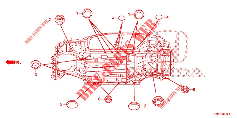 ANILLO (INFERIEUR) para Honda CIVIC  TYPE R 5 Puertas 6 velocidades manual 2017