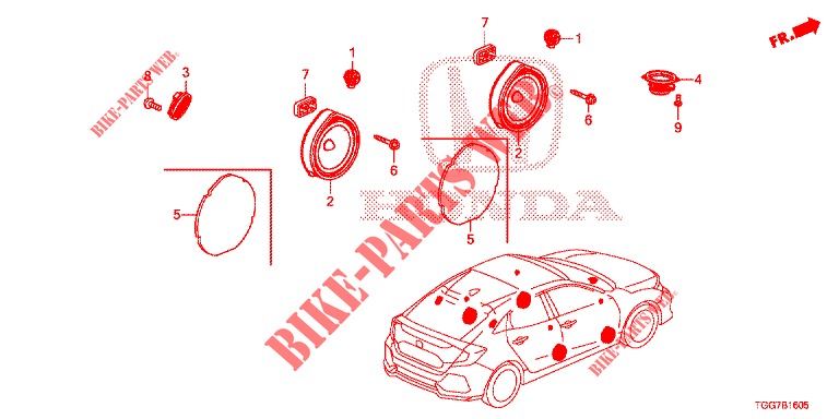 ANTENA/ALTAVOZ  para Honda CIVIC  TYPE R 5 Puertas 6 velocidades manual 2017