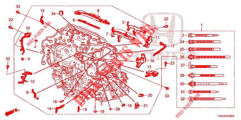 CONJ. DE CABLES DE MOTOR (TYPE R) para Honda CIVIC  TYPE R 5 Puertas 6 velocidades manual 2017