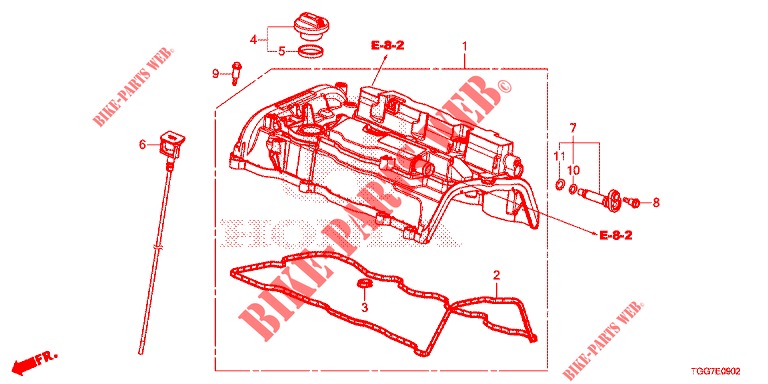 CUBIERTA CULATA CILINDRO (TYPE R) para Honda CIVIC  TYPE R 5 Puertas 6 velocidades manual 2017