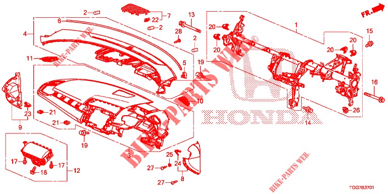 PANEL DE INSTRUMENTO (RH) para Honda CIVIC  TYPE R 5 Puertas 6 velocidades manual 2017