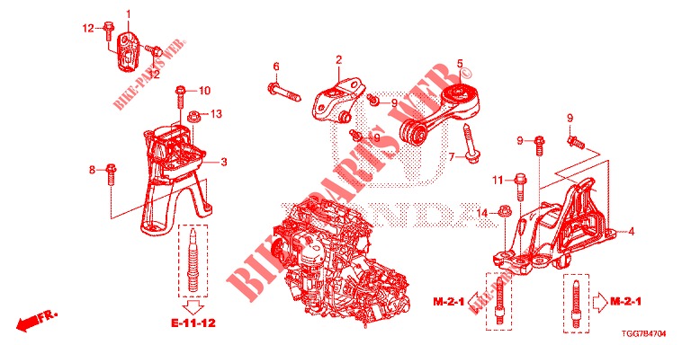 SOPORTES DE MOTOR (TYPE R) para Honda CIVIC  TYPE R 5 Puertas 6 velocidades manual 2017