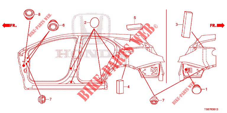 ANILLO (LATERAL) para Honda CIVIC TOURER 1.8 LIFESTYLE 5 Puertas 5 velocidades automática 2014