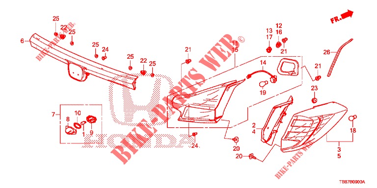 LUZ TRASERA/LUZ DE LICENCIA (PGM FI)  para Honda CIVIC TOURER 1.8 LIFESTYLE 5 Puertas 5 velocidades automática 2014
