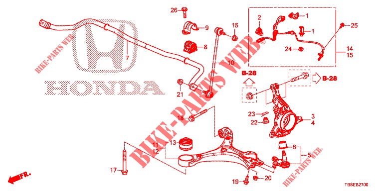 ARTICULACION DELANTERA  para Honda CIVIC TOURER 1.8 EX 5 Puertas 5 velocidades automática 2015