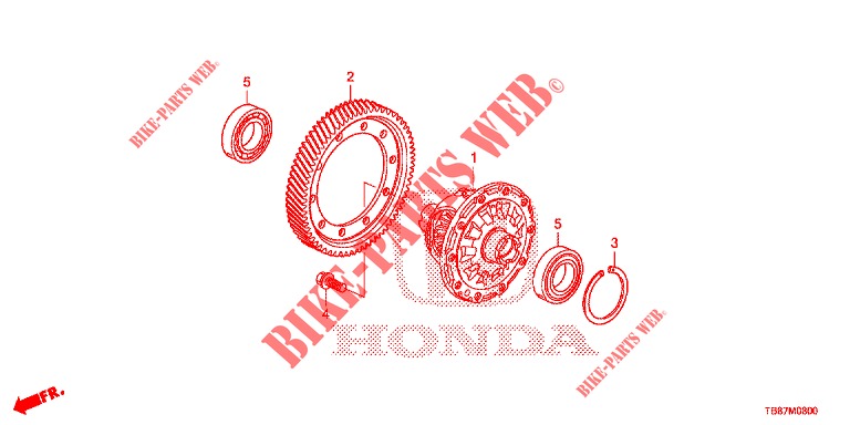 ENGRANAJE DIFERENCIAL  para Honda CIVIC TOURER 1.8 EXGT 5 Puertas 6 velocidades manual 2014