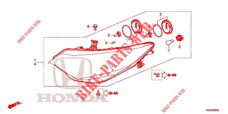 FARO DELANTERO  para Honda CIVIC TOURER 1.8 SE 5 Puertas 6 velocidades manual 2014
