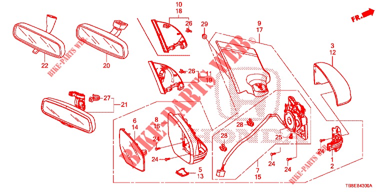 RETROVISOR/VISERA  para Honda CIVIC TOURER 1.8 SE 5 Puertas 6 velocidades manual 2016