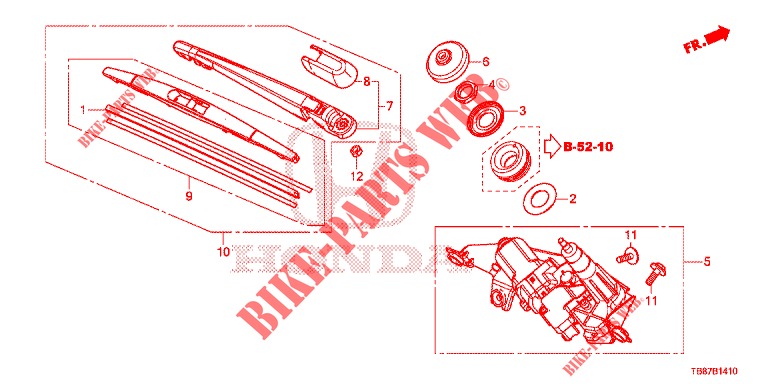 LIMPIAPARABRISAS TRASERO  para Honda CIVIC TOURER DIESEL 1.6 ES 5 Puertas 6 velocidades manual 2014