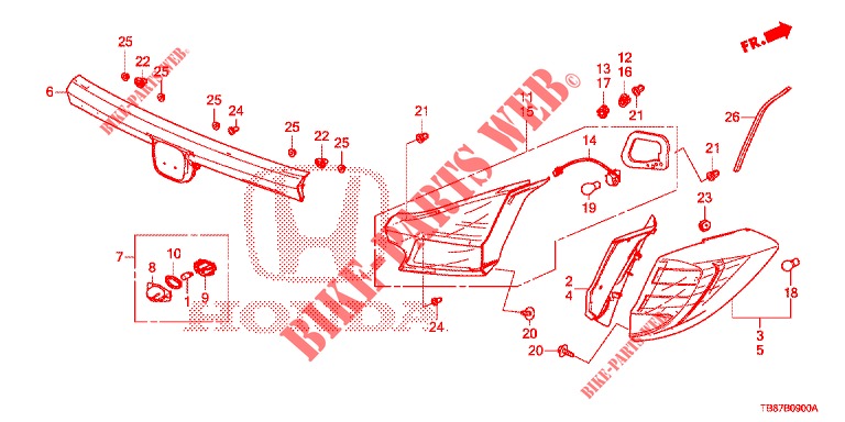 LUZ TRASERA/LUZ DE LICENCIA (PGM FI)  para Honda CIVIC TOURER DIESEL 1.6 SE 5 Puertas 6 velocidades manual 2014