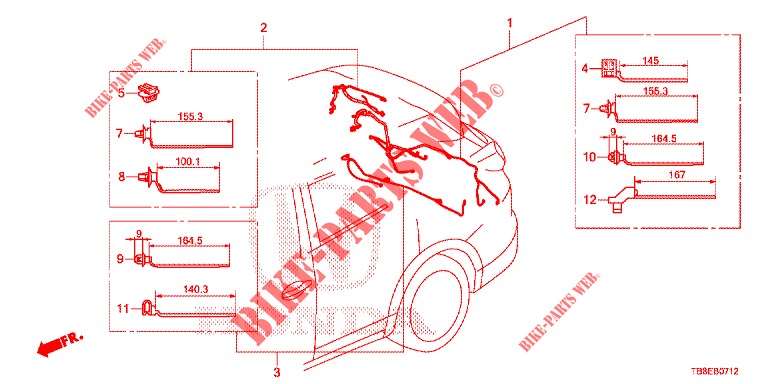 CONJUNTO DE ALAMBRES (7) para Honda CIVIC TOURER DIESEL 1.6 ES 5 Puertas 6 velocidades manual 2015