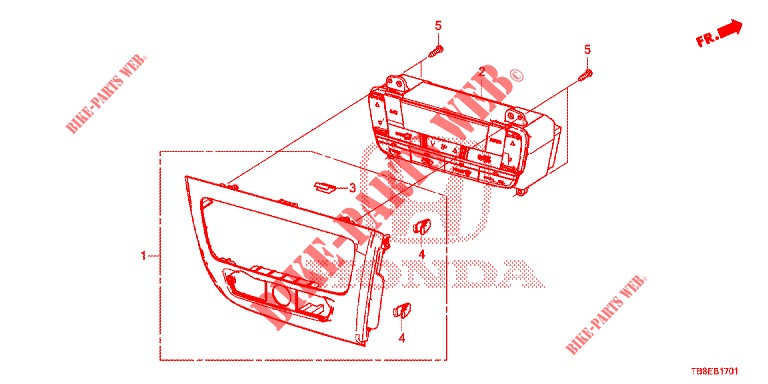 CONTROL DE CALEFACTOR (RH) para Honda CIVIC TOURER DIESEL 1.6 EXGT 5 Puertas 6 velocidades manual 2015