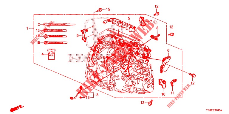 CONJ. DE CABLES DE MOTOR (DIESEL) para Honda CIVIC TOURER DIESEL 1.6 S 5 Puertas 6 velocidades manual 2015