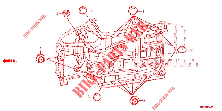 ANILLO (INFERIEUR) para Honda CIVIC TOURER DIESEL 1.6 EXGT 5 Puertas 6 velocidades manual 2016