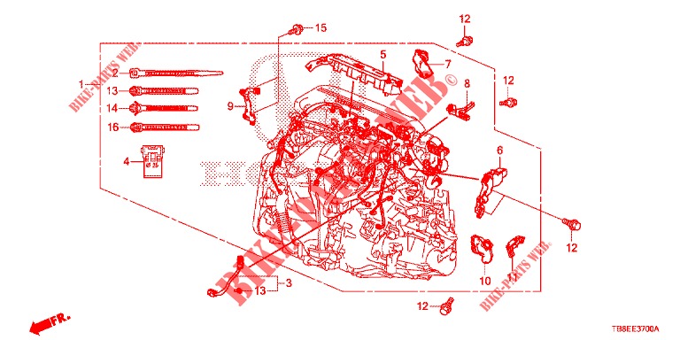 CONJ. DE CABLES DE MOTOR (DIESEL) para Honda CIVIC TOURER DIESEL 1.6 EXGT 5 Puertas 6 velocidades manual 2016