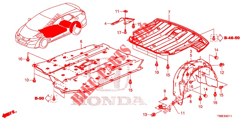 CUBIERTA INFERIOR  para Honda CIVIC TOURER DIESEL 1.6 EXGT 5 Puertas 6 velocidades manual 2016