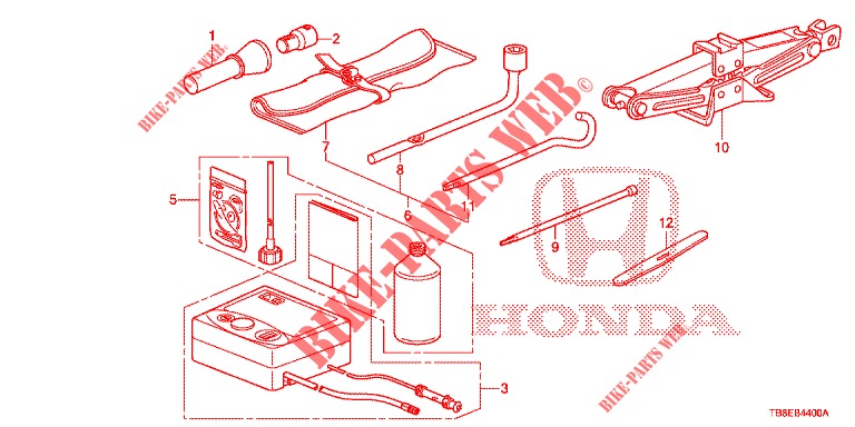 HERRAMIENTAS/GATO  para Honda CIVIC TOURER DIESEL 1.6 EXGT 5 Puertas 6 velocidades manual 2016