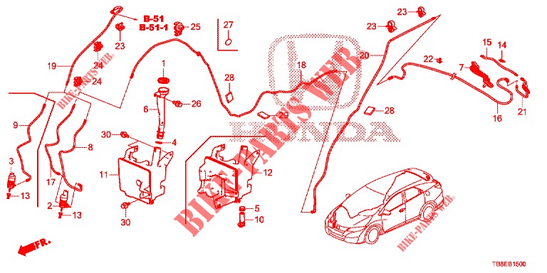 LAVAPARABRISAS DELANTERO (2D)  para Honda CIVIC TOURER DIESEL 1.6 EXGT 5 Puertas 6 velocidades manual 2016