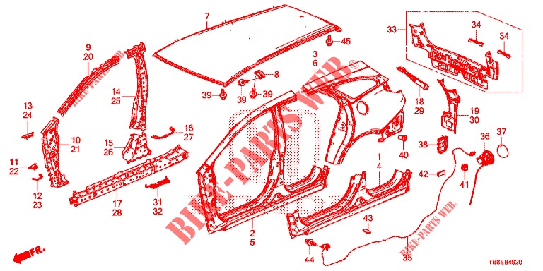 PANELES EXTERIORES/PANEL TRASERO  para Honda CIVIC TOURER DIESEL 1.6 EXGT 5 Puertas 6 velocidades manual 2016
