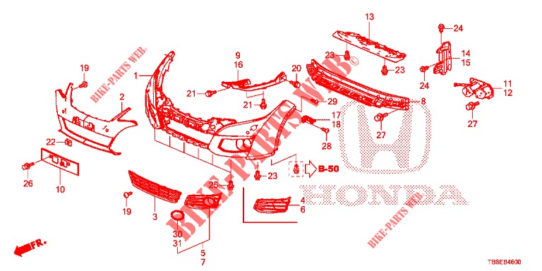 PARAGOLPES DELANTERO  para Honda CIVIC TOURER DIESEL 1.6 EXGT 5 Puertas 6 velocidades manual 2016