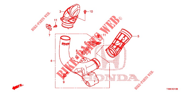 TUBO DE ADMISION DE AIRE (DIESEL) para Honda CIVIC TOURER DIESEL 1.6 EXGT 5 Puertas 6 velocidades manual 2016