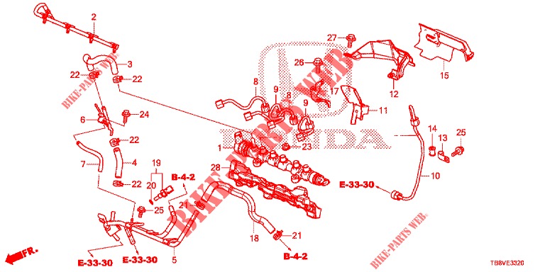 CARRIL DE COMBUSTIBLE/BOMBA DE PRESION ALTA (DIESEL) para Honda CIVIC TOURER DIESEL 1.6 EXGT 5 Puertas 6 velocidades manual 2017