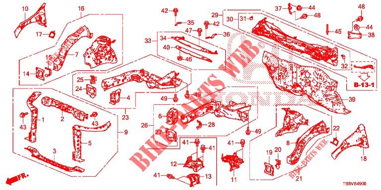 CONTENCION DELANTERA/TABLERO  para Honda CIVIC TOURER DIESEL 1.6 EXGT 5 Puertas 6 velocidades manual 2017