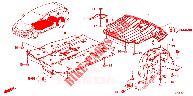 CUBIERTA INFERIOR  para Honda CIVIC TOURER DIESEL 1.6 EXGT 5 Puertas 6 velocidades manual 2017