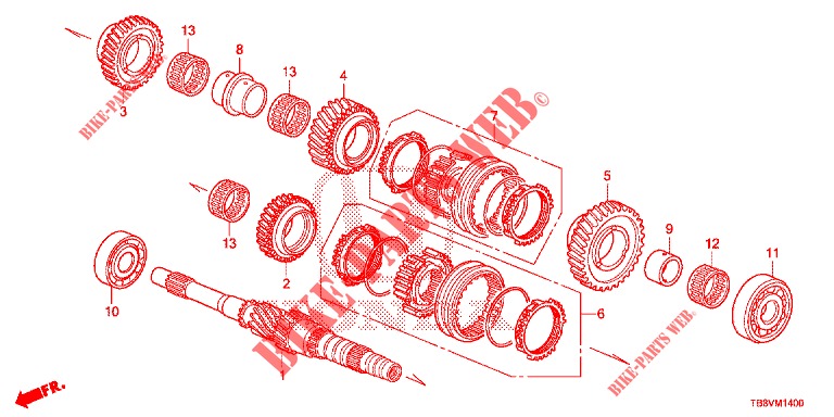 EJE PRINCIPAL (DIESEL) para Honda CIVIC TOURER DIESEL 1.6 EXGT 5 Puertas 6 velocidades manual 2017