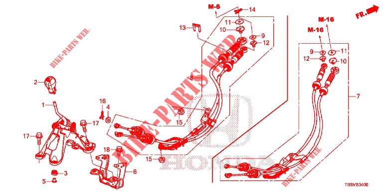 PALANCA SELECTORA(HMT)  para Honda CIVIC TOURER DIESEL 1.6 EXGT 5 Puertas 6 velocidades manual 2017
