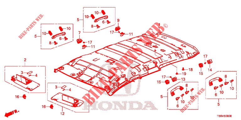 RECUBRIMIENTO DE TECHO  para Honda CIVIC TOURER DIESEL 1.6 EXGT 5 Puertas 6 velocidades manual 2017