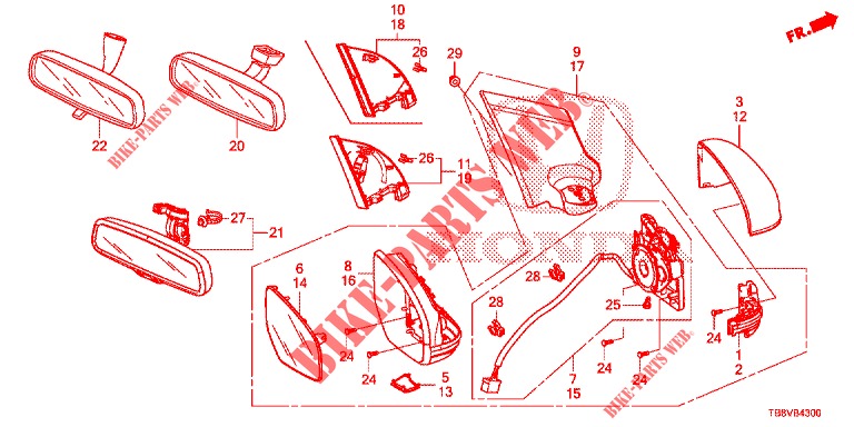 RETROVISOR/VISERA  para Honda CIVIC TOURER DIESEL 1.6 EXGT 5 Puertas 6 velocidades manual 2017