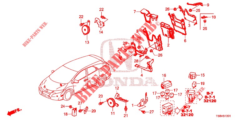 UNIDAD DE MANDO (COMPARTIMENT MOTEUR) (1) (DIESEL) para Honda CIVIC TOURER DIESEL 1.6 EXGT 5 Puertas 6 velocidades manual 2017