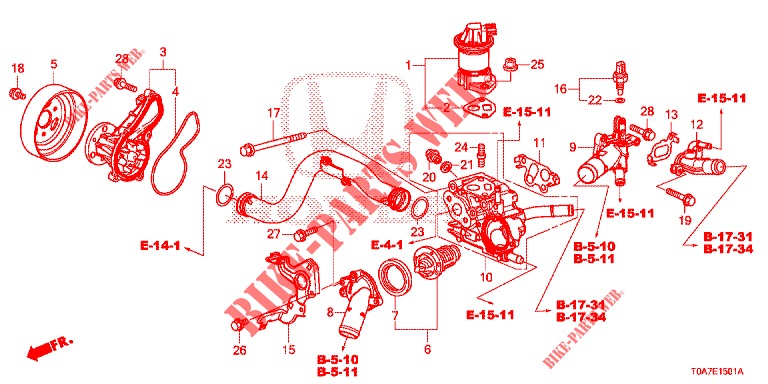 BOMBA DE AGUA/TERMOSTATO (2.0L) para Honda CR-V 2.0 ES 5 Puertas 5 velocidades automática 2013